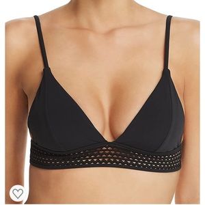 Black crochet trim bikini top